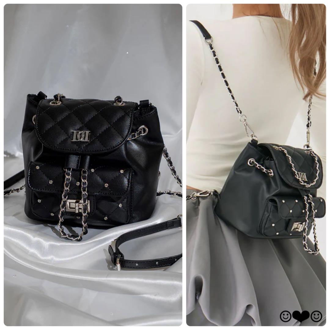 Darich♡キルティングビジューミニリュック♡ブラック - メルカリ