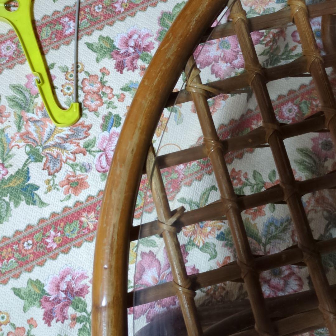 レトロラタン製 円形座卓 メッシュデザイン直径90センチ高さ35センチ