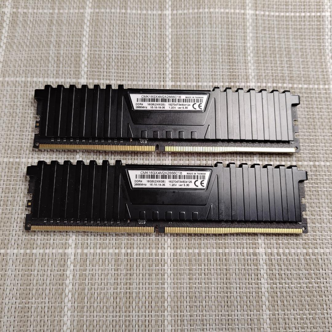 Corsair メモリー DDR4 16GB 2666MHz 2枚セット - メルカリ