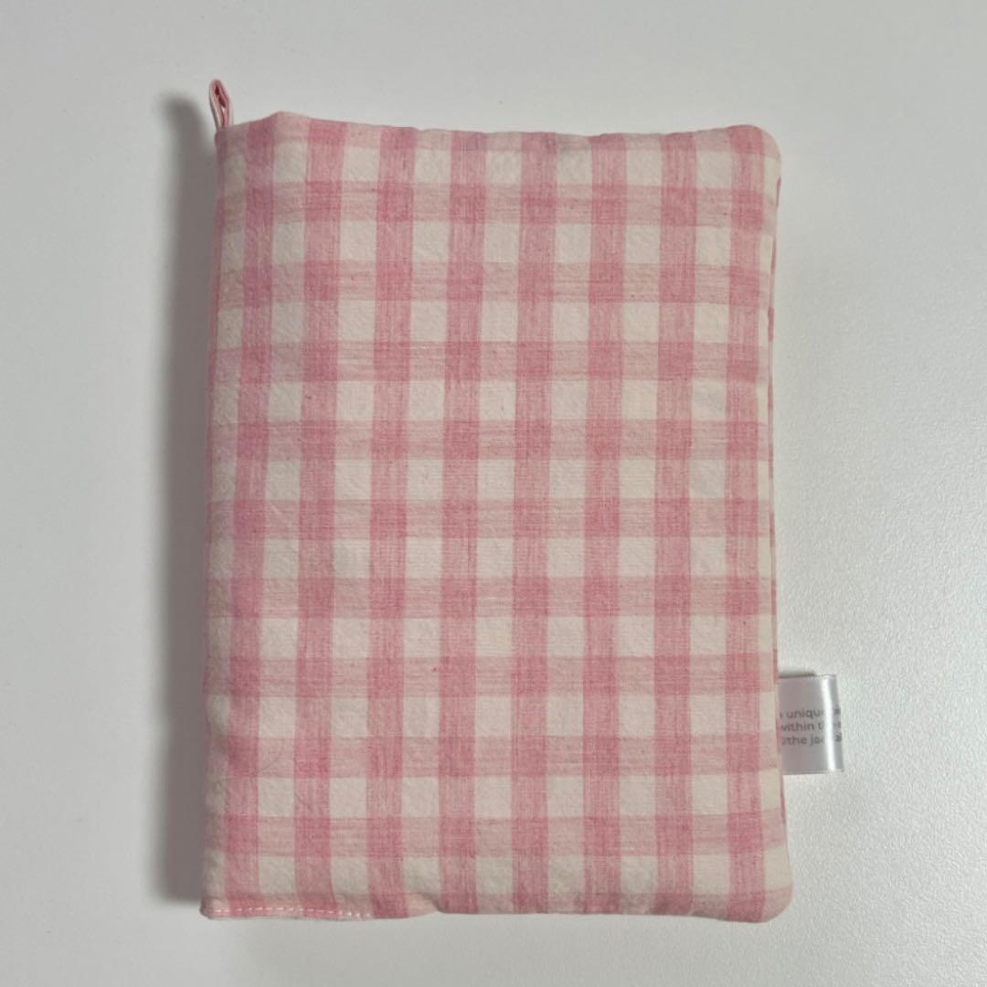 バインダーカバー ピンクチェック A6 韓国 貯金