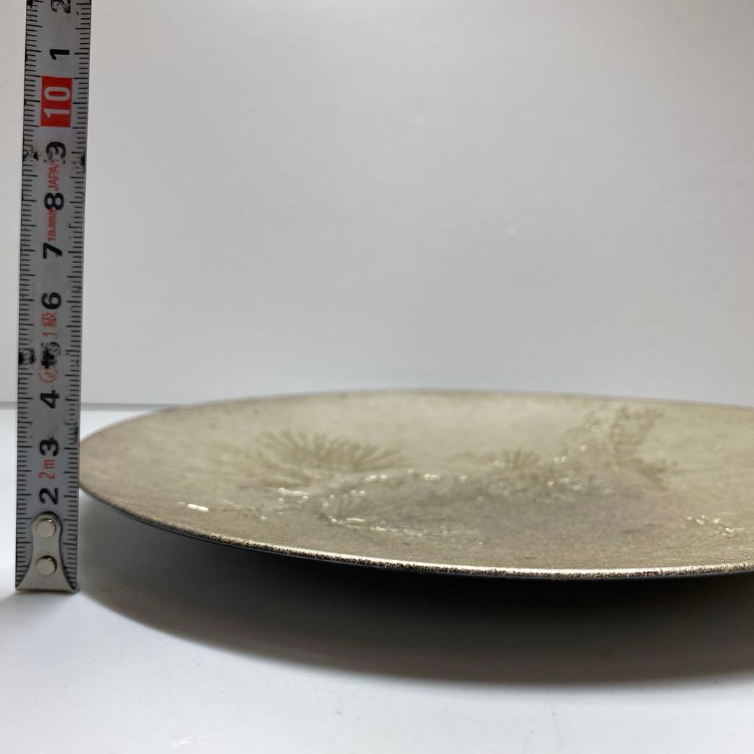 純銀 和光 皿 木箱、皿立付 312g 直径24.3㎝ 東Y7-0117☆