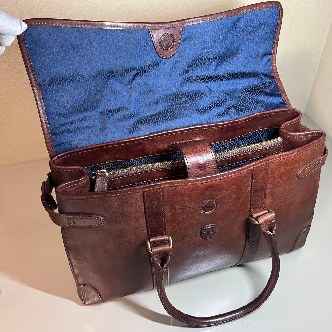 【美品】sot ソット フラップブリーフトートバッグ プエブロレザー ブラウン