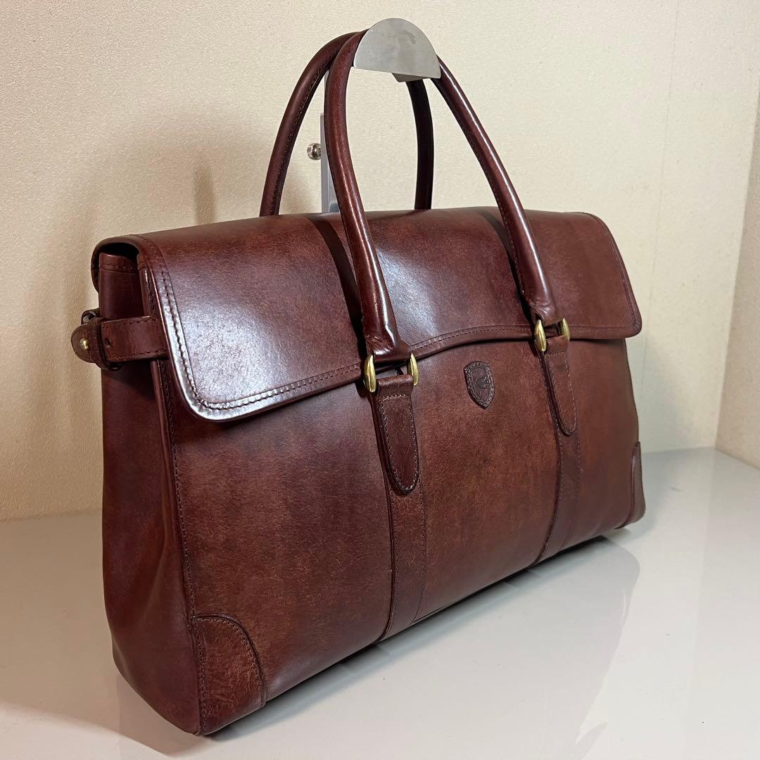 【美品】sot ソット フラップブリーフトートバッグ プエブロレザー ブラウン