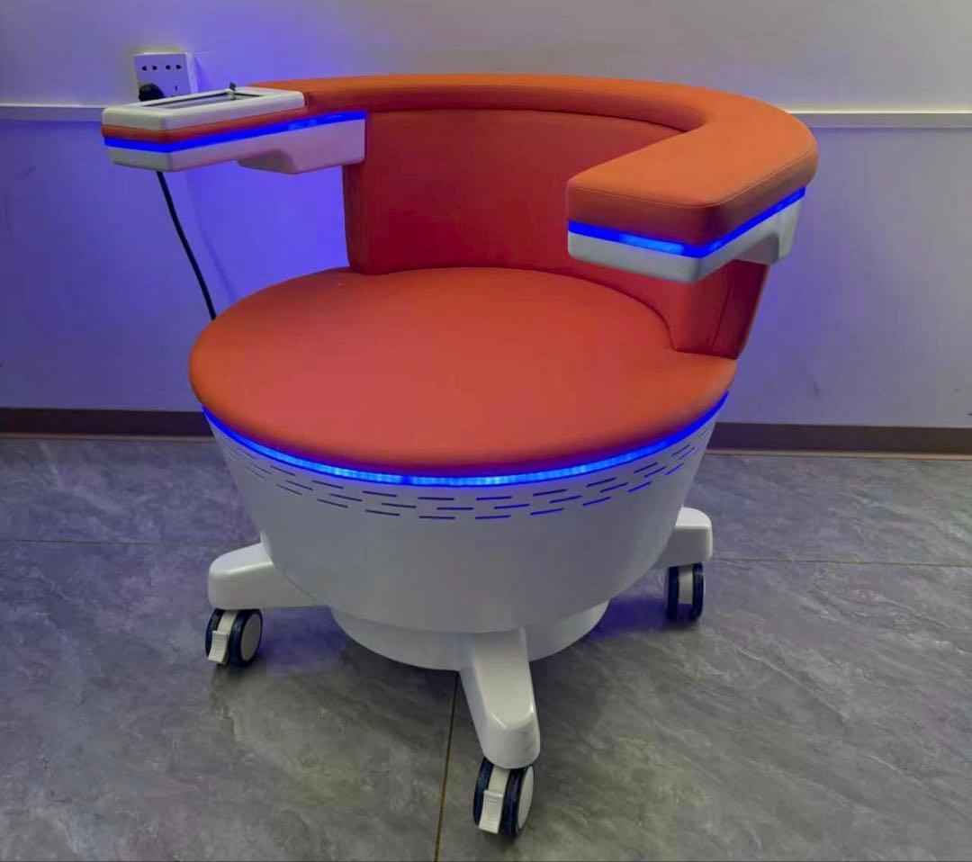 オレンジ、水色、骨盤底筋 トレ一ニングチェア EMS 電磁パルス 椅子