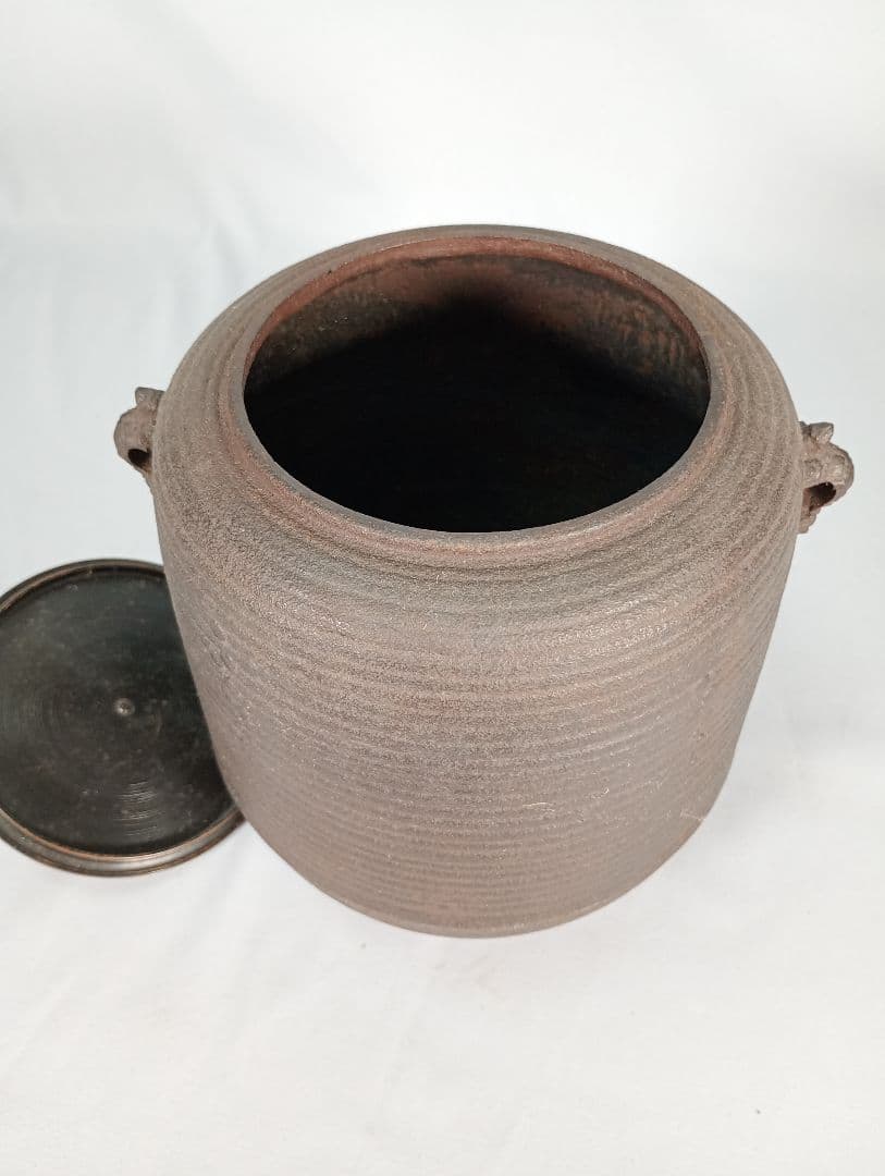 茶道具】亀甲耳千筋筒釜 金森紹栄造 茶釜 釜370 - メルカリ