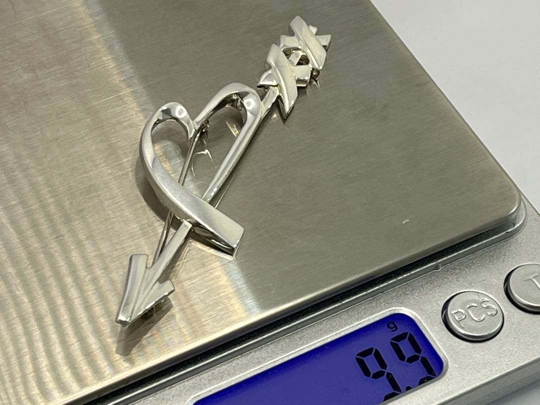 h801 美品 オールド ティファニー ハート&アロー ブローチ シルバー925