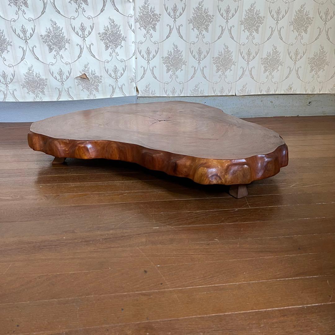 アンティーク】天然木 一枚板 無垢材 切り株 飾り台 花台 銘木 古道具