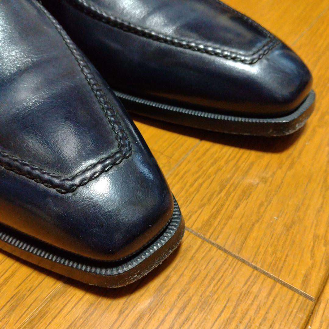 ベルルッティ　ダークブルー革靴　サイズ8