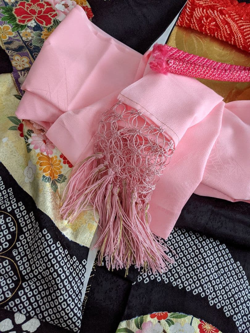 七五三　セット　着物　ハーフ成人式　黒系　豪華　絞り柄