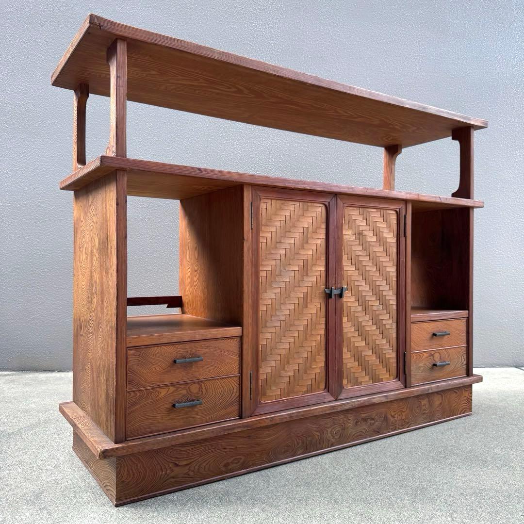 昭和レトロ アンティーク 屋久杉 サイドボード キャビネット 戸棚 民芸