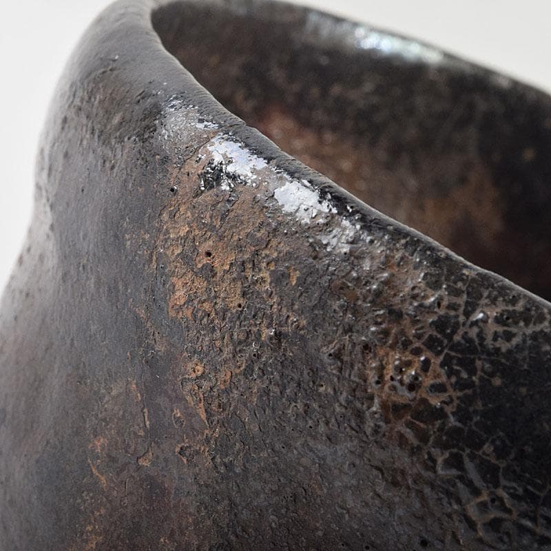 茶道具 楽吉左衛門 九代了入作 黒楽茶碗 合わせ箱 V R9372