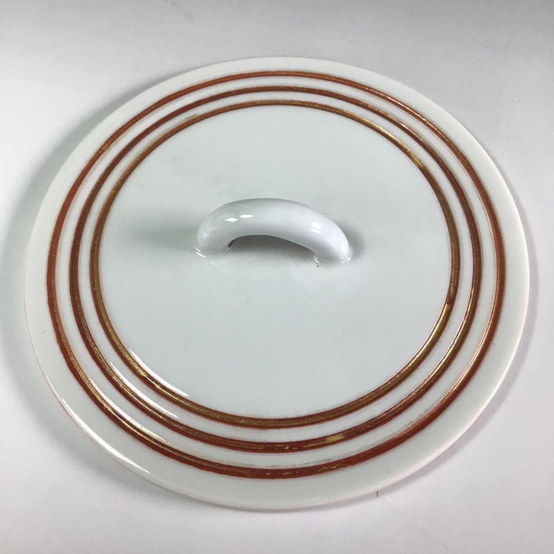 Ｒ７１４　水指　『石崎光四郎造』『而妙斎　書付』『色絵金彩線文』　共箱　茶道具