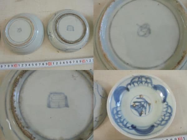 AKa6499　初期伊万里？　古伊万里　染付　くらわんか　５枚　セット