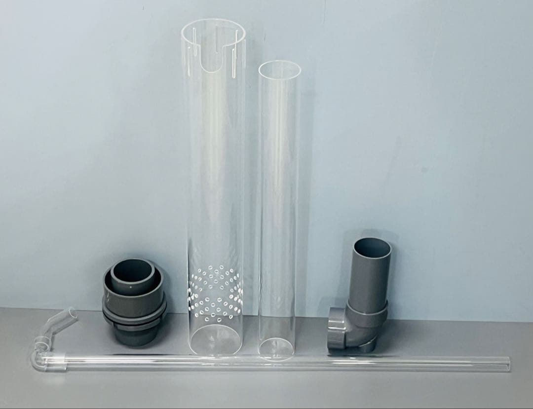 アクリル水槽オーバーフロー加工用 台座＋アクリル三重管セッ