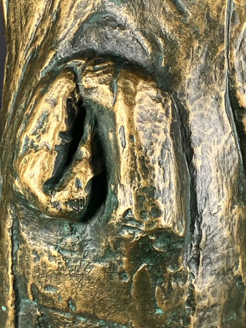 巨匠 北村西望】ブロンズ像「笑う少女」高さ32cm 共箱・刻印有 文化