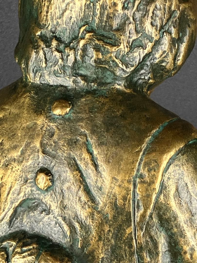 巨匠 北村西望】ブロンズ像「笑う少女」高さ32cm 共箱・刻印有 文化