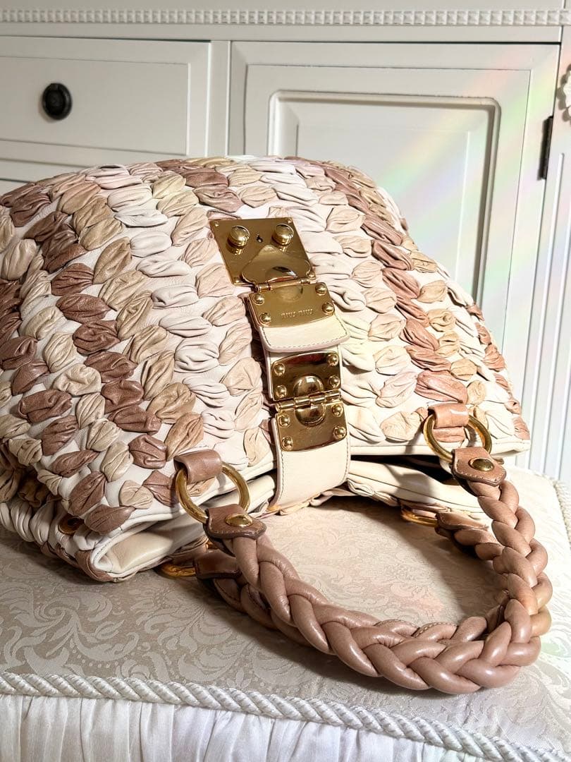 miumiu マトラッセ 2way バッグ カゴバッグ 本革ショルダーバッグ