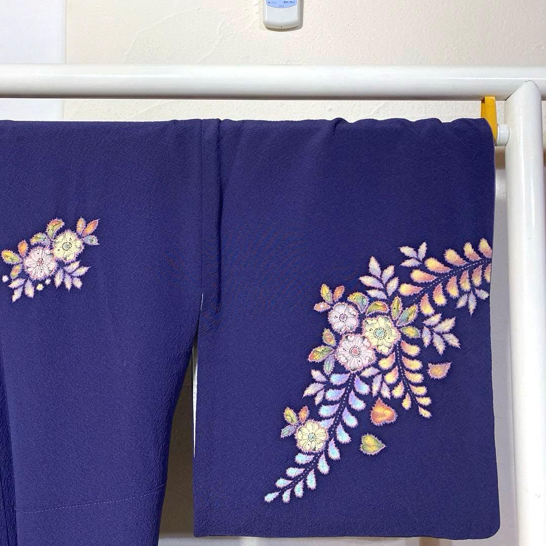 着物-辻が花着物122桐屋翠山工房本格辻が花深藍紫に幻想の