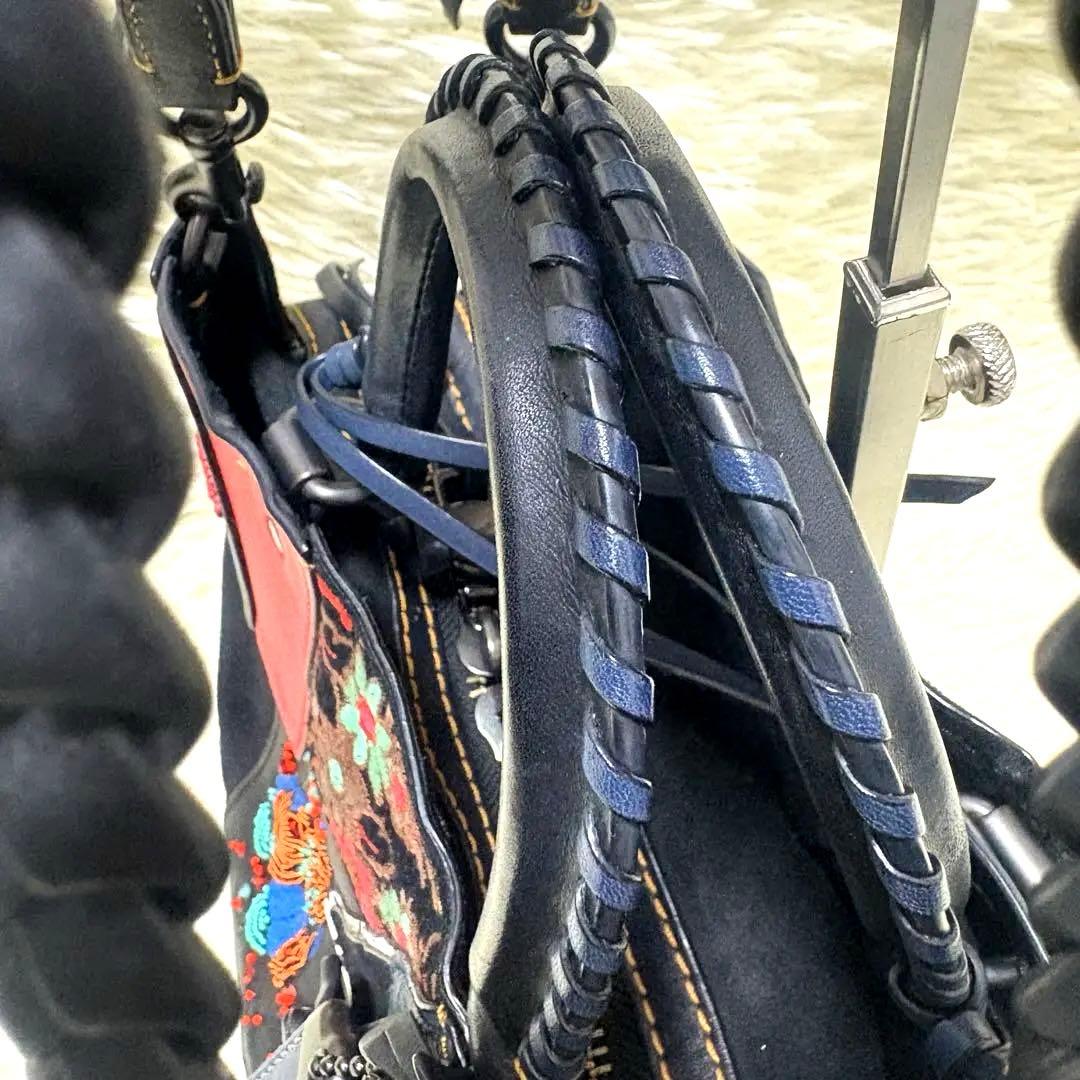 希少 COACH コーチ ローグ30 グラブタンレザー パッチワーク 2way