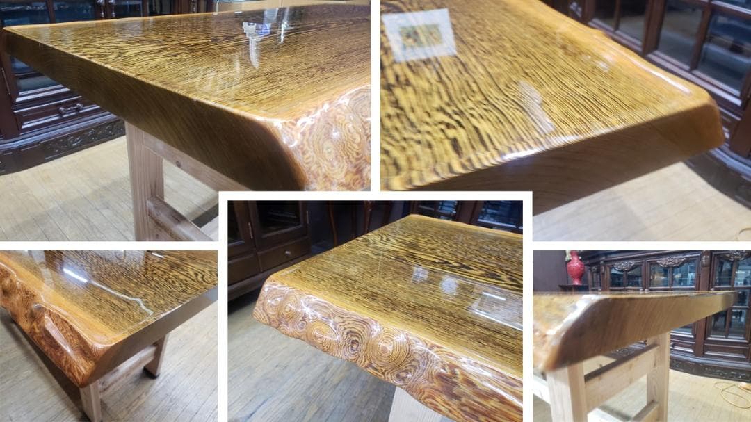 きょうきょう　鉄刀木　タガヤサン　無垢一枚板　ダイニングテーブル