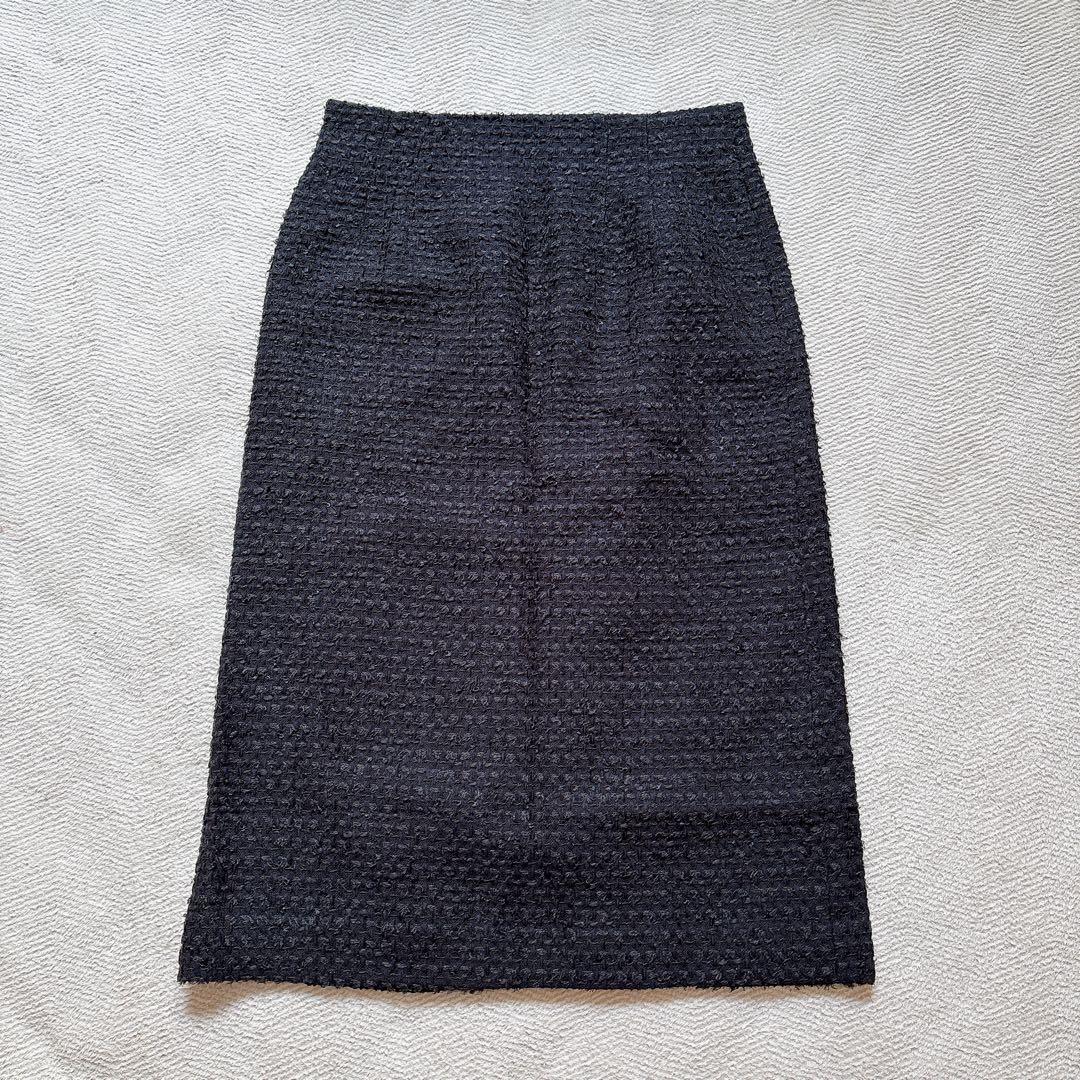 美品✨Ballsey ミックスヤーンツイード Iラインスカート　ネイビー