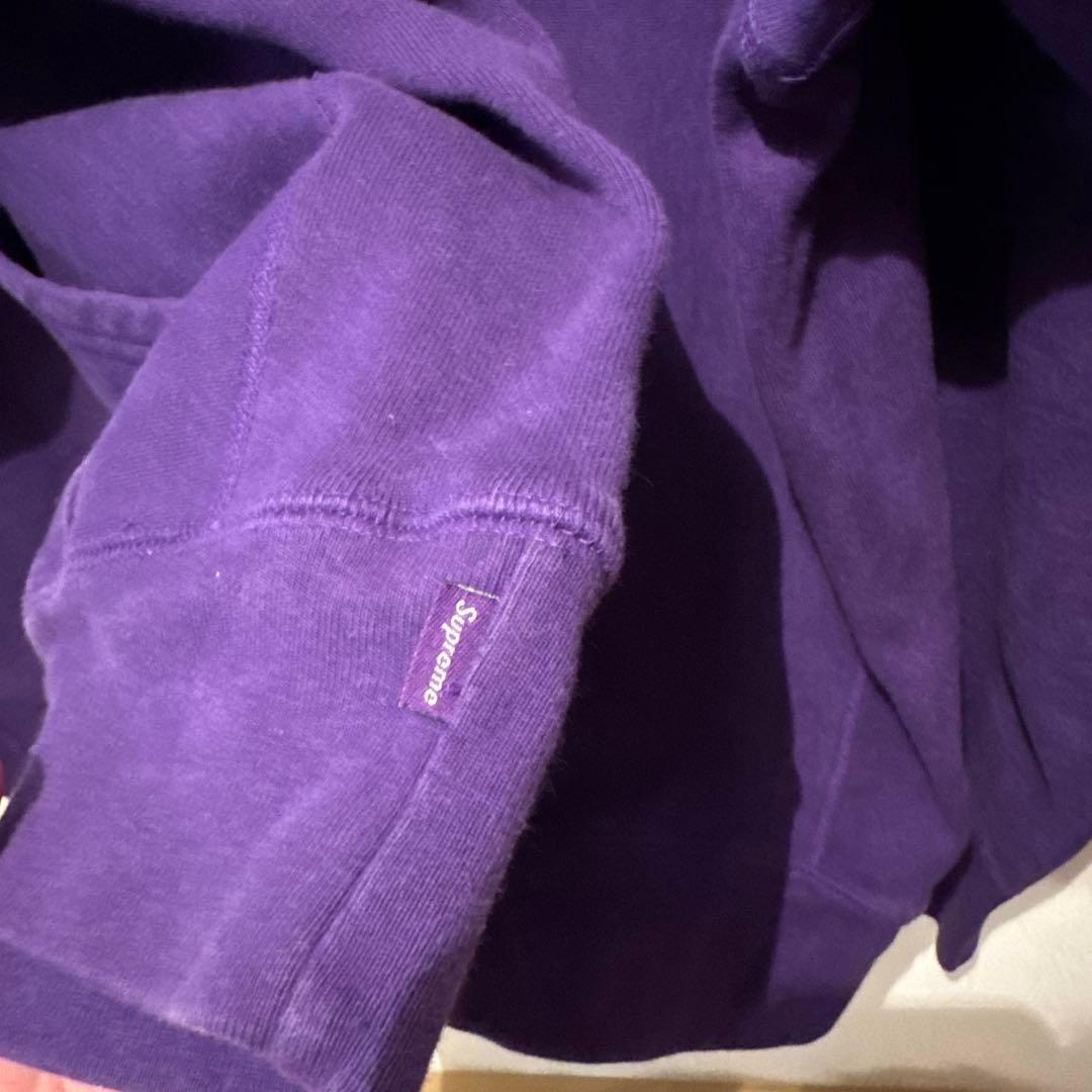 Supreme スモールロゴ パーカー フーディー Lサイズ パープル