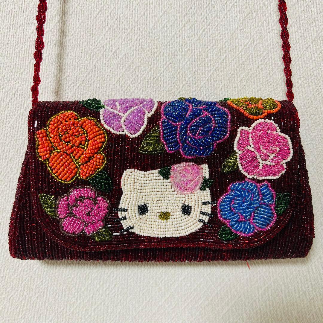 ハローキティ 総ビーズ　パーティバッグ　パーティー用ビーズバッグ　海外用商品