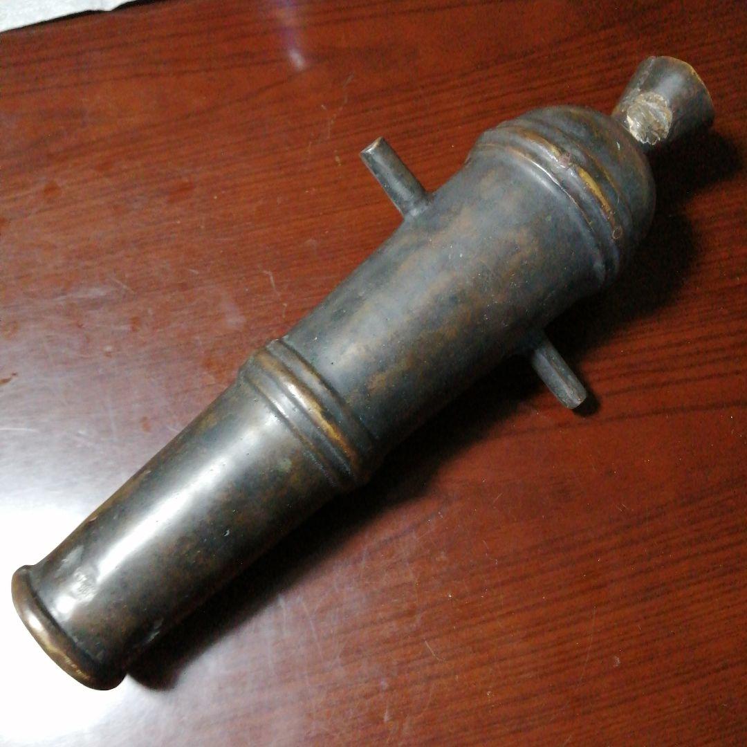 銅製 大砲形昇龍彫銅器 42cm 約5.9kg