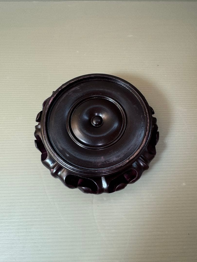 2903 中国骨董　大明萬暦年製銘　染付唐草青花　花瓶　花台付　時代物