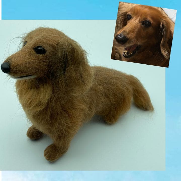 羊毛フェルト犬 ミニチュアダックスフンド