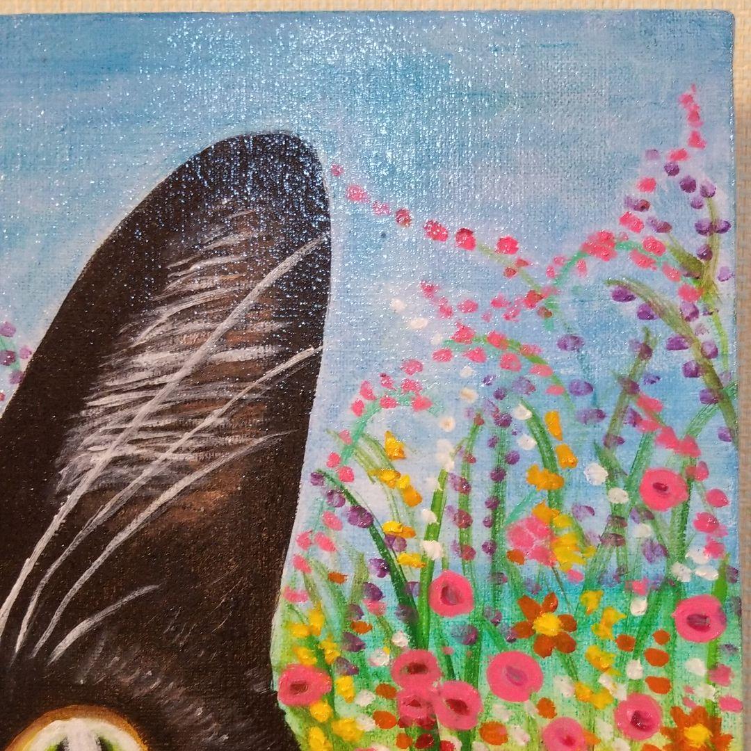 油絵 専用品 こちらを見つめるゆずちゃん 美術品・アンティーク