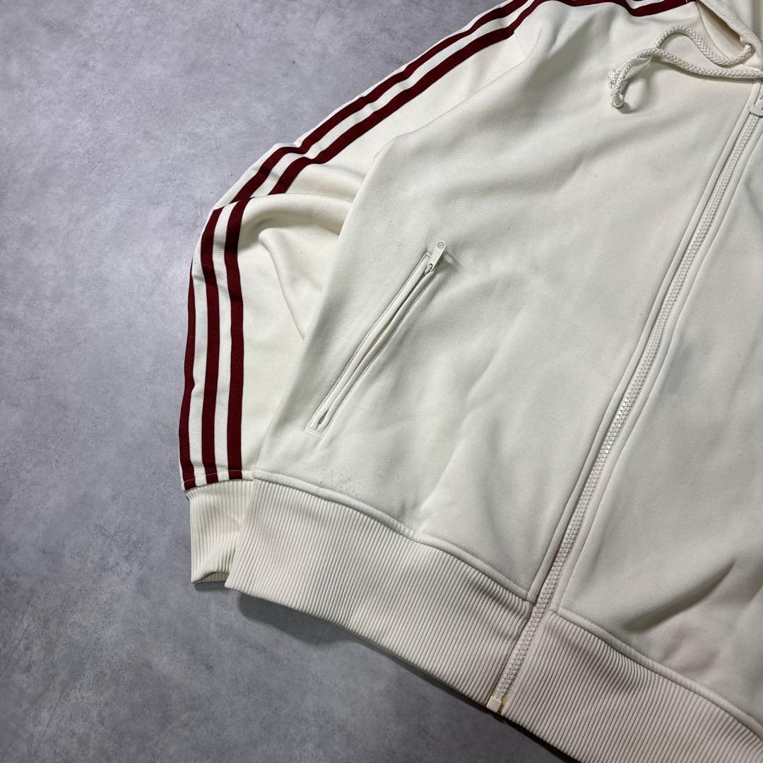 adidas 00s パーカー ジップアップ フーディ クリーム ベージュ XL