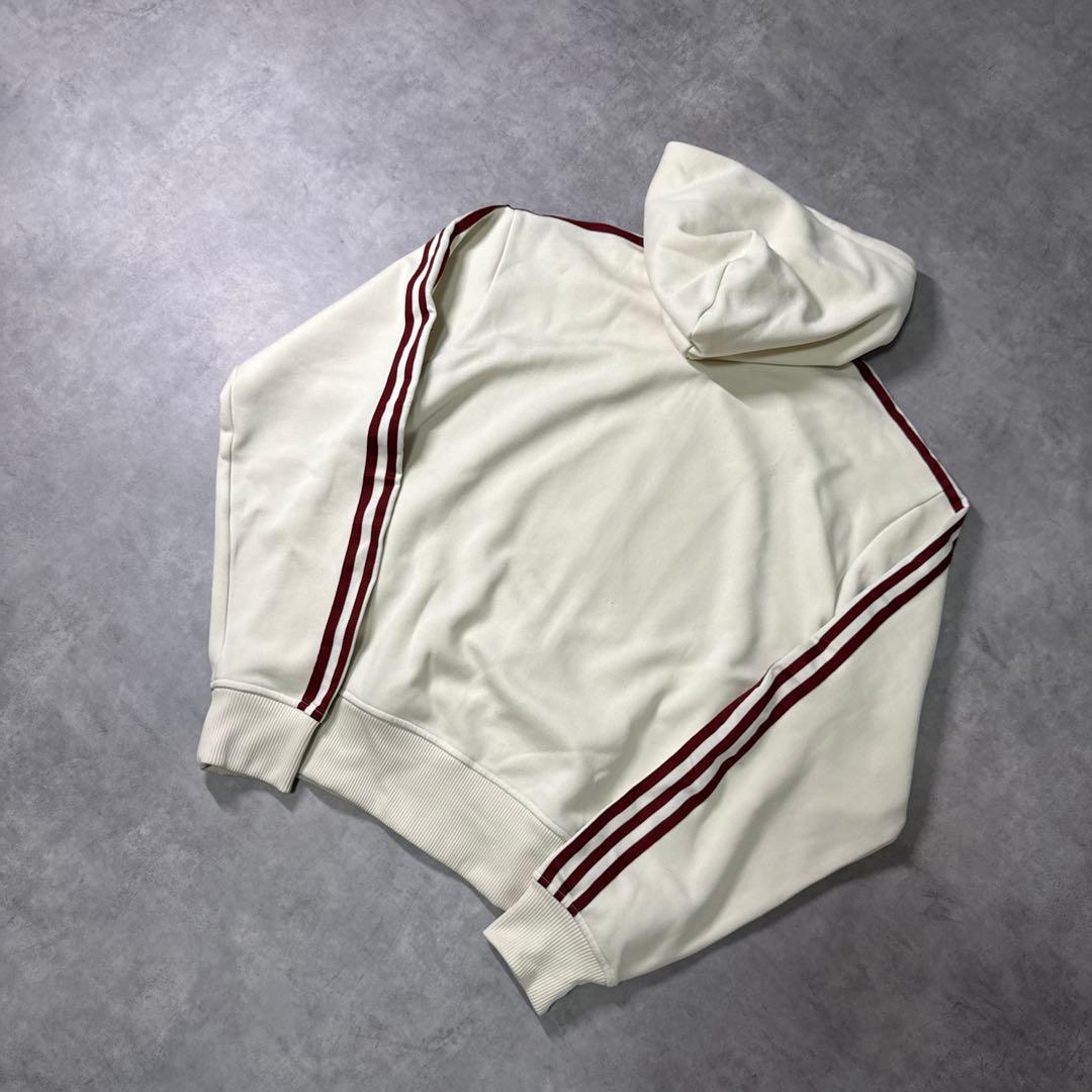 adidas 00s パーカー ジップアップ フーディ クリーム ベージュ XL