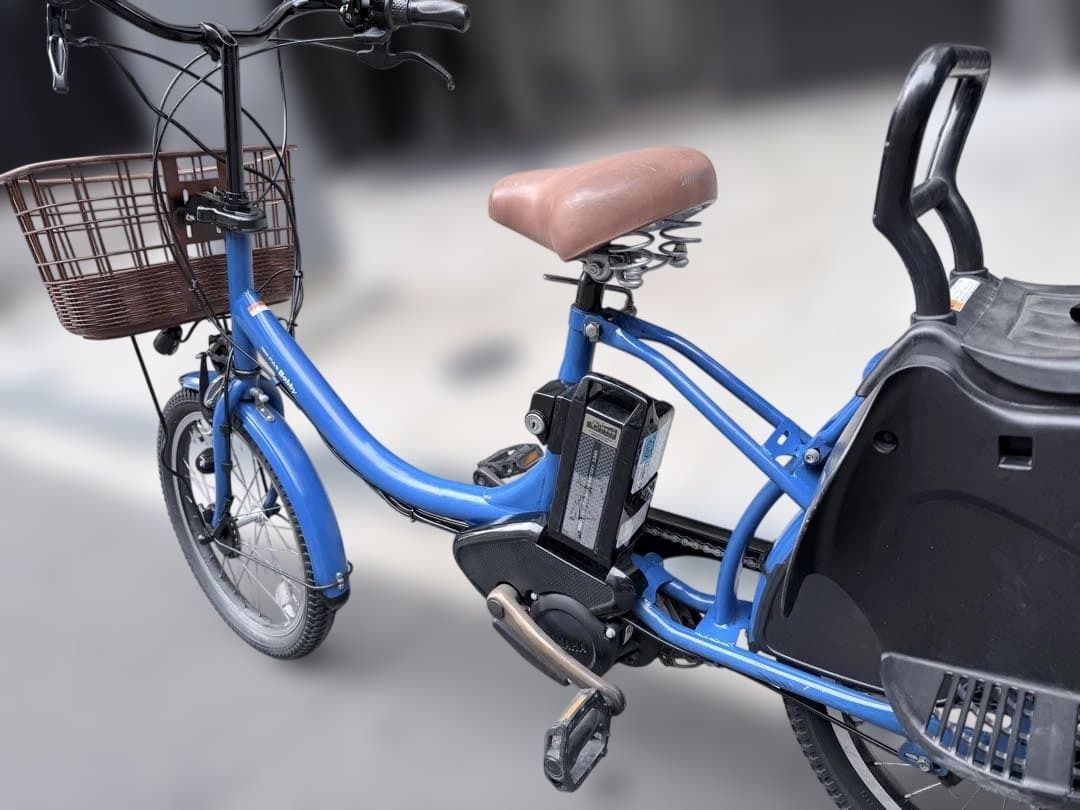 大阪府 子供乗せ ヤマハ 電動アシスト自転車 チャイルドシート付き 青
