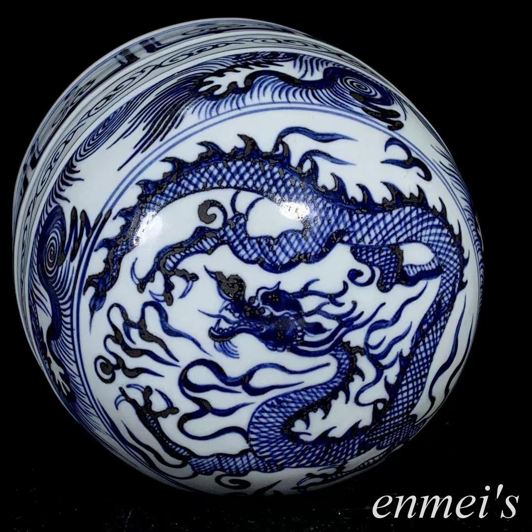 中国古美術✦元代青花龍紋モンゴル包✦文房具・純手描き・細工・置物