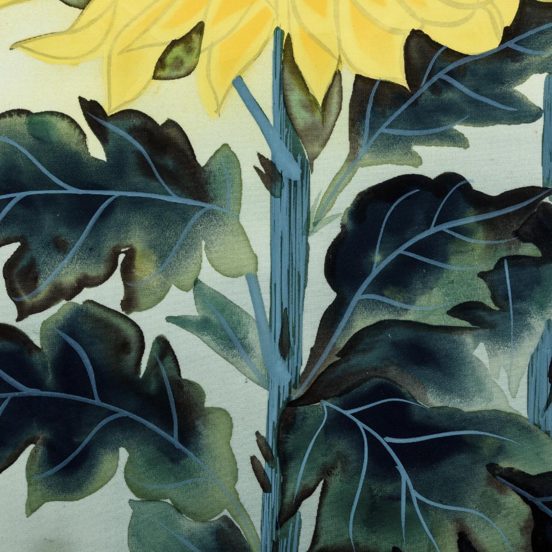 F10 肉筆水彩 日本画 『菊の花』 高級木製額縁付属 外寸約713