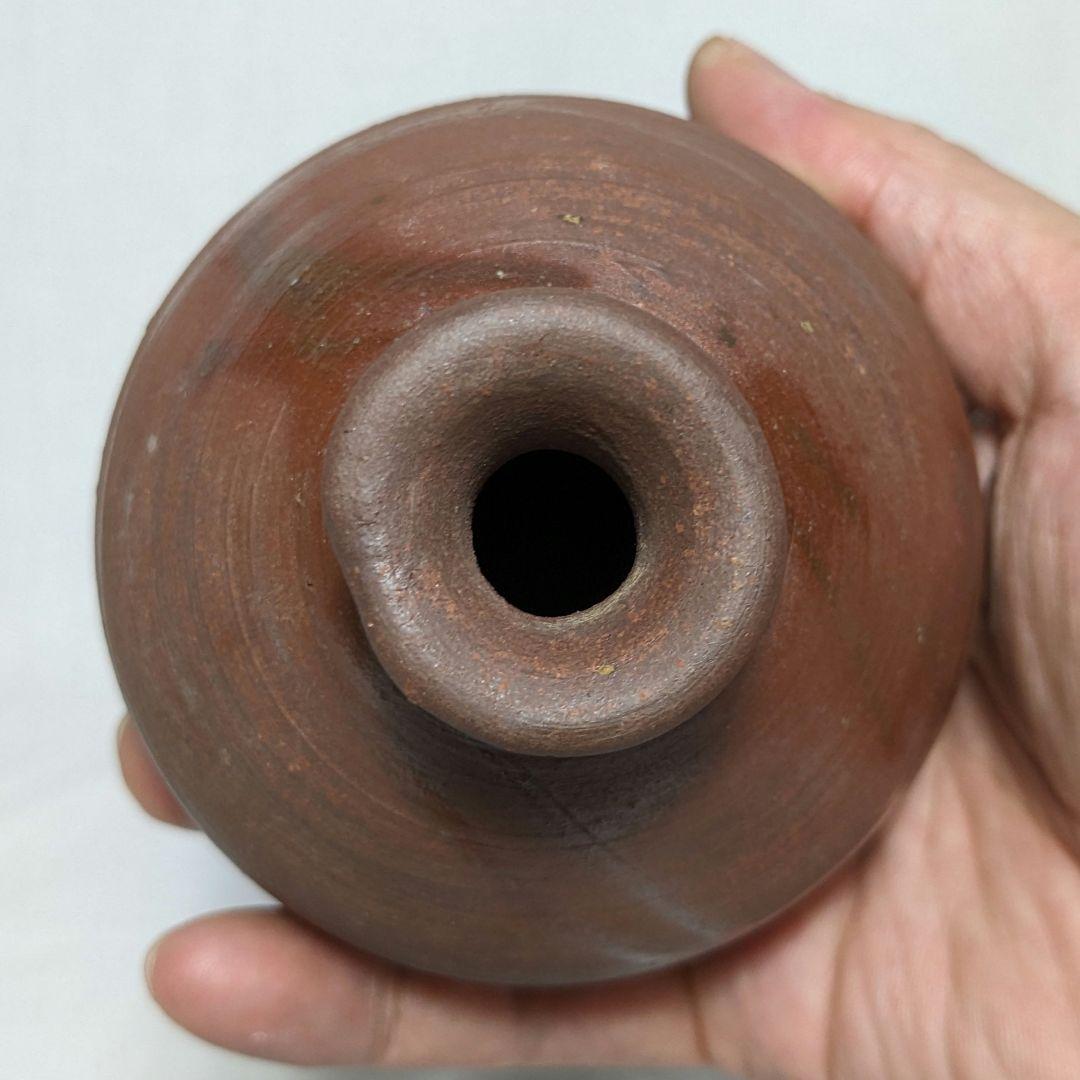 岡山県重要無形文化財 浦上善次 備前焼 緋襷徳利 共箱栞