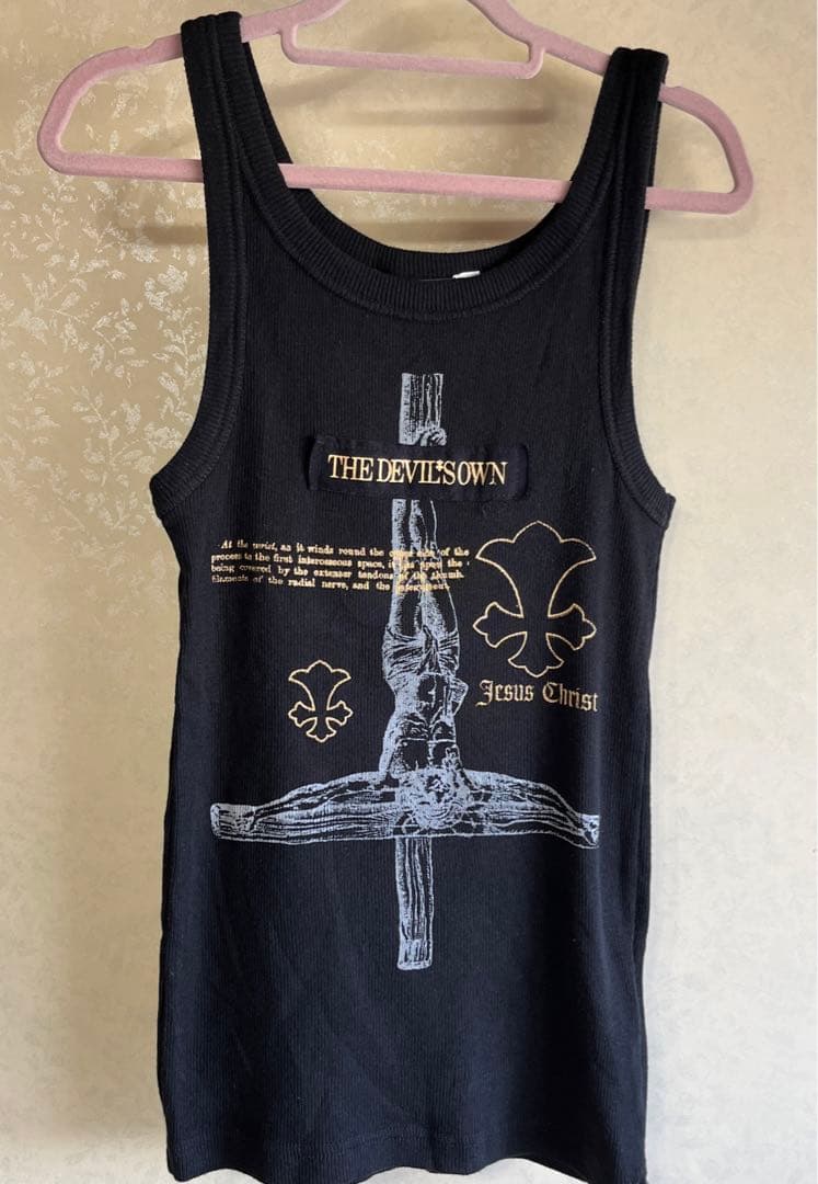 ★レア品★HYDE DEVIL’S OWN ブランド　十字架　黒タンク　ラルク ☆レア品☆HYDE DEVIL'S OWN ブランド 十字架 黒タンク ラルク - メルカリ