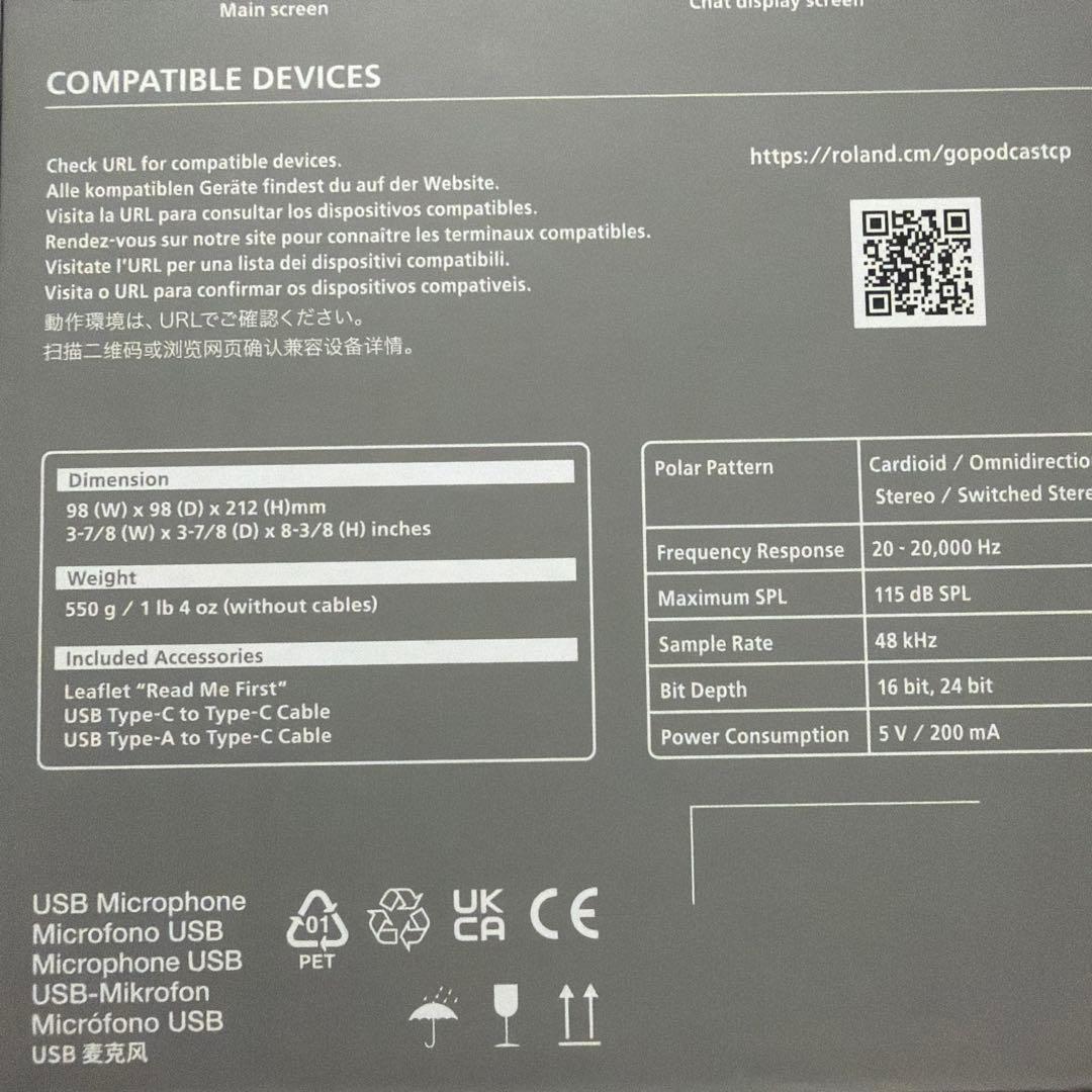 未開封新品 Roland GO-PODCAST マイク　コンデンサーマイク