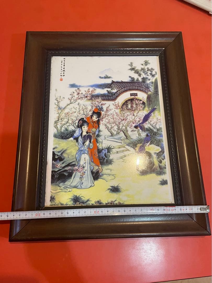 希少 粉彩人物瓷板 中国 古美術〈紅楼夢》モチーフ ラジャ姫 シリーズ