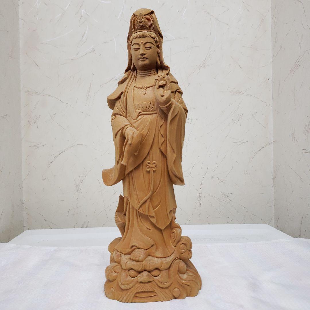 Ｂフライデー　蔵出し特価仏像★桧材 滴水観音菩薩像★高さ：約30cm Bフライデー 蔵出し特価仏像☆桧材 滴水観音菩薩像☆高さ：約30cm