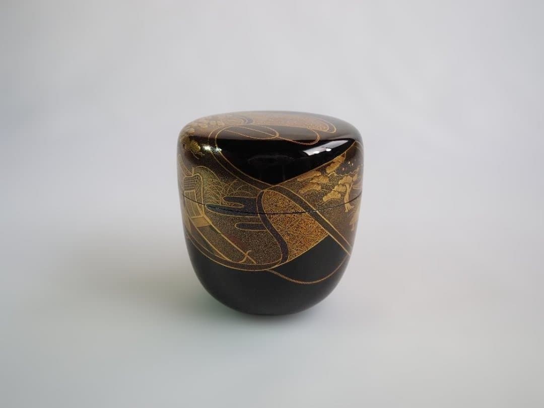 裏千家15世鵬雲斎宗匠御書付『絵巻蒔絵大棗』2代清瀬一光造（共箱