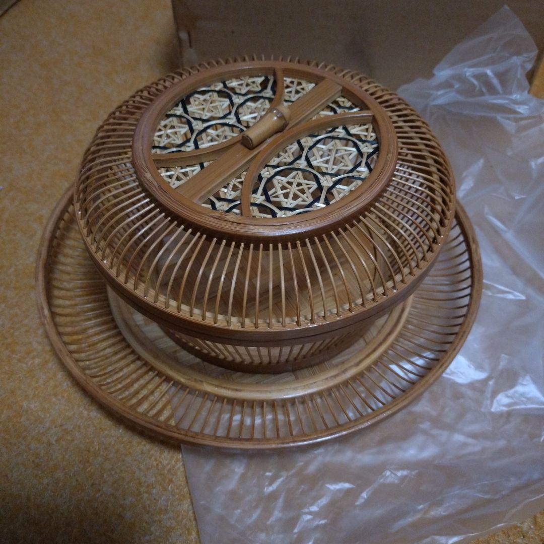 駿河竹千筋細工 竹心坊 伝統工芸品 盆 菓子器 花器 花