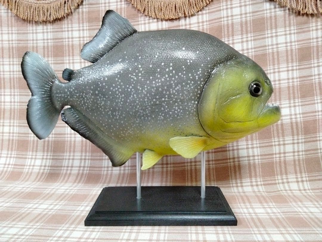 ハンドメイド48cmダトニオ シャムタイガーフィギュアレプリカ置物魚