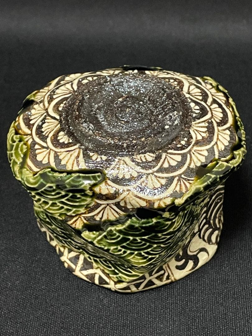 山口真人 織部白象図ぐい呑 山口真人 織部ぐい呑 山口真人 / 織部