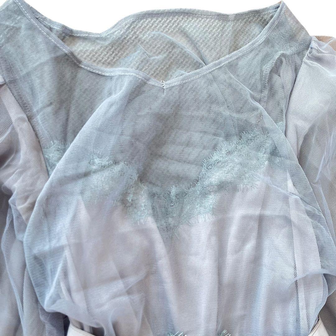 ラベルエチュード ロングワンピース チュール パーティ ウエストリボン