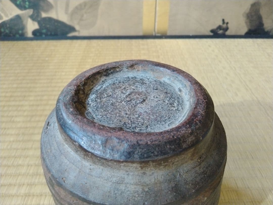 江戸時代前中期 武雄系唐津櫛目水指 壺 骨董 古美術 茶道具 花器 壺 古