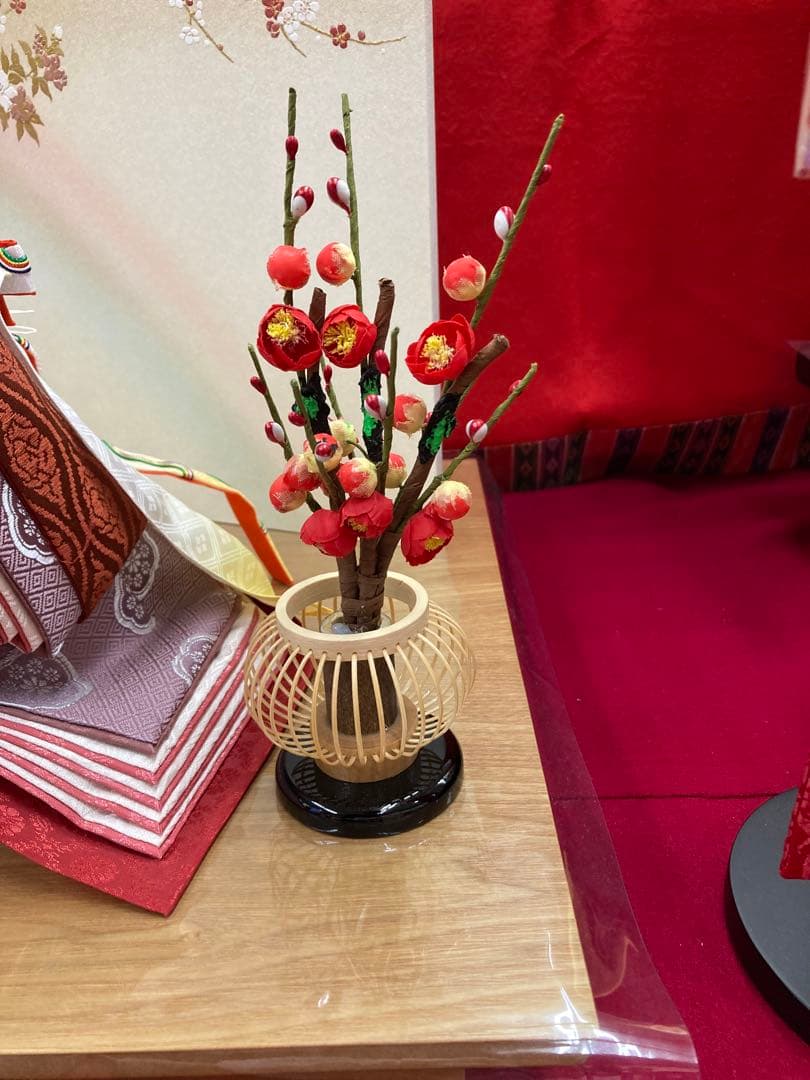 久月作 立雛人形 紫・赤