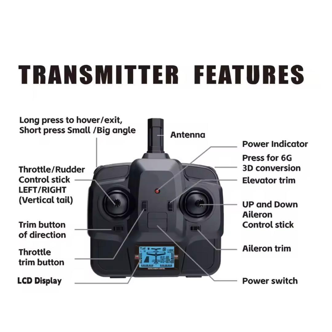 ラジコン飛行機 WLtoys 3D/6 ブラシレスモーター