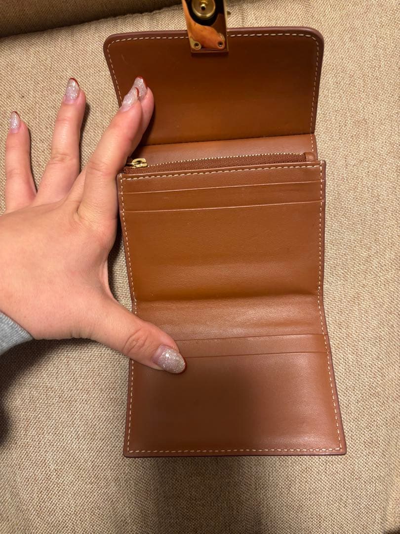 POLÈNE ブラウン 二つ折り財布